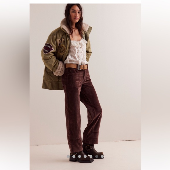 Free People We The Free Risk Taker Cord Jeans-Chocolate Truffle-NWOT - Picture 5 of 9